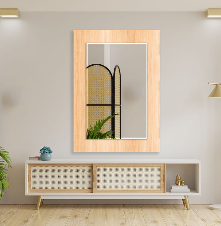 Brown Wooden Design Wall Mirrors Bedroom Mirror
