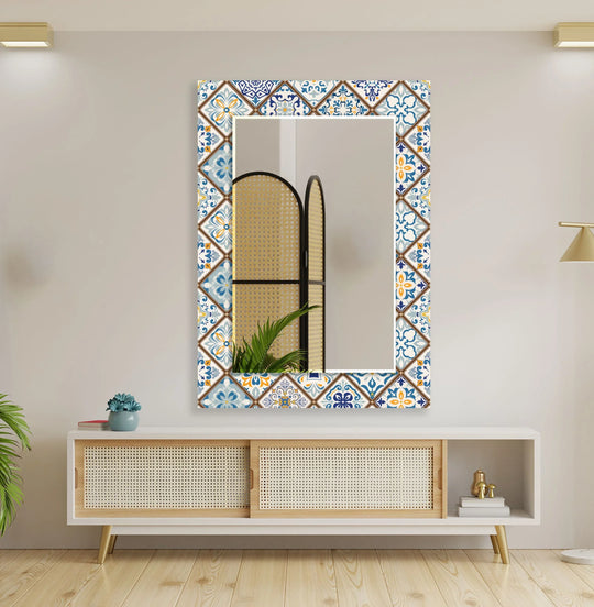Brown and Blue Mosaic Wall Mirror led mirrors
