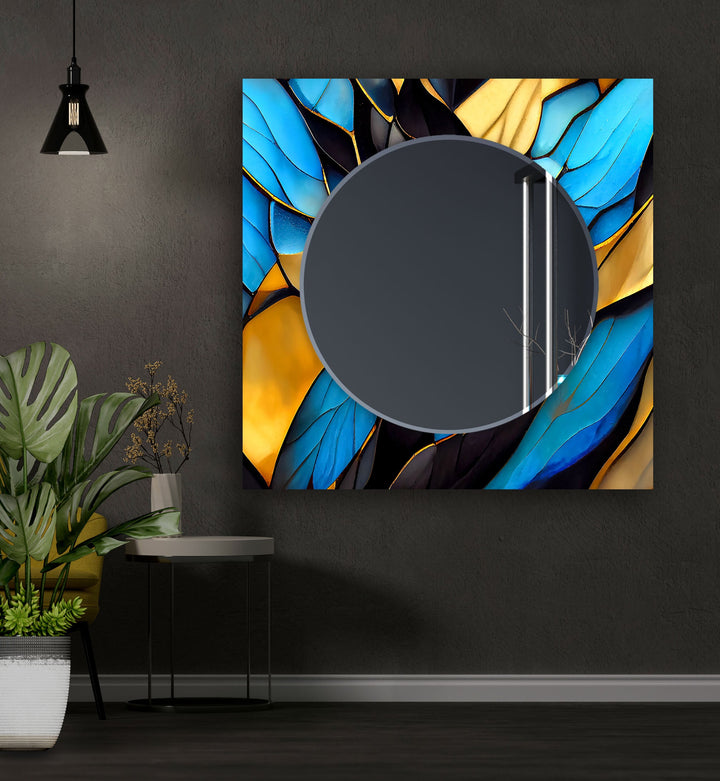 Blue Decorative Patterns Wall Mirror large wall mirror

