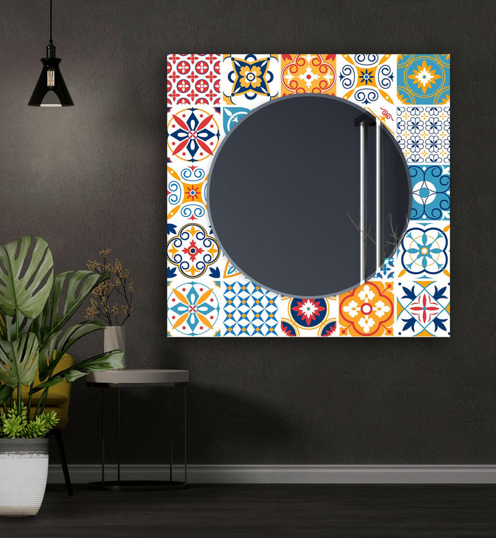 Red & Orange Wall Mirror decorative mirrors
