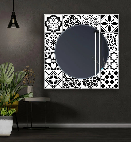 Black White Mosaic Wall Mirror - MyPhotoStation