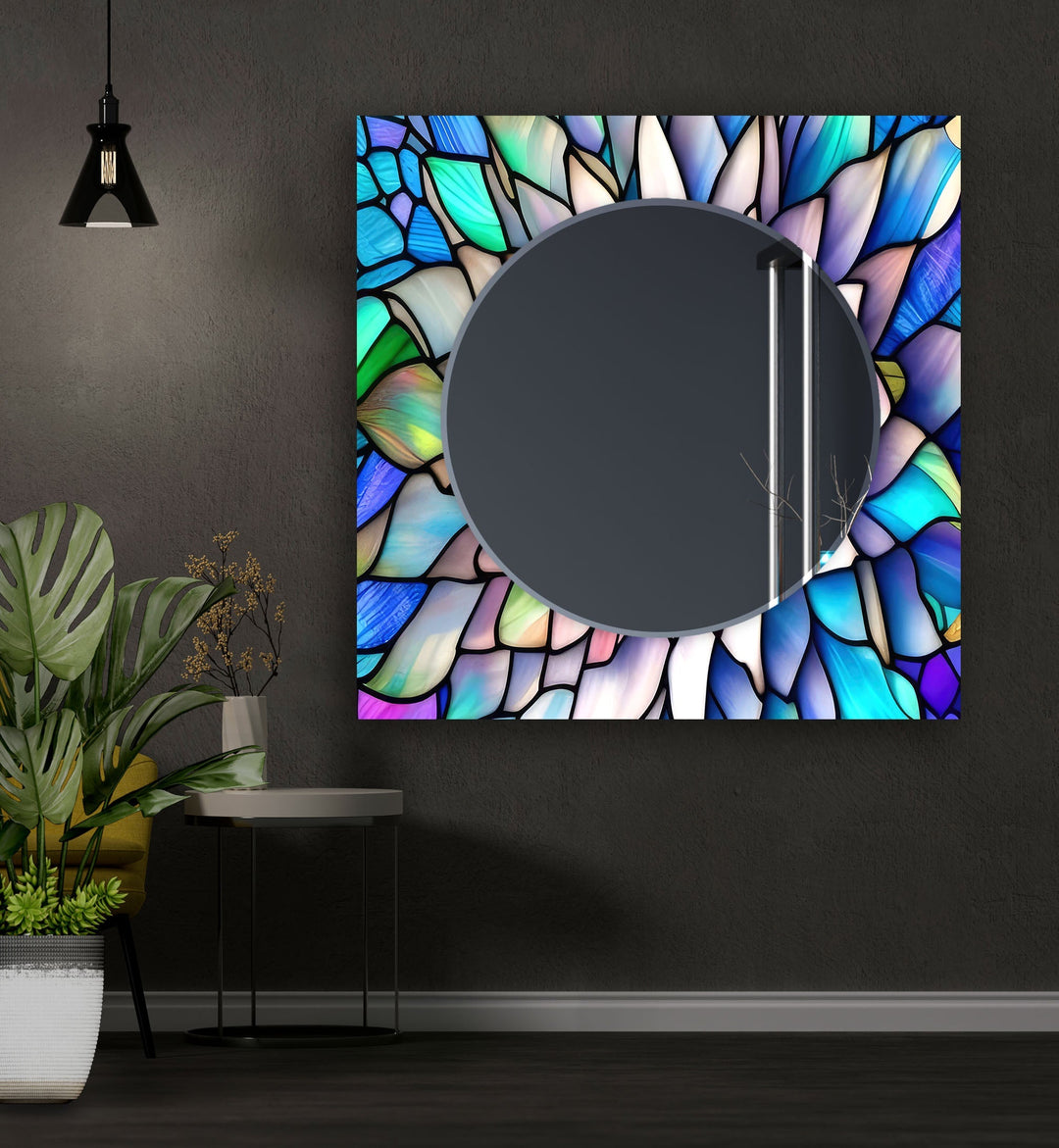 Purple Stained Flower Wall Mirrors big wall mirror
