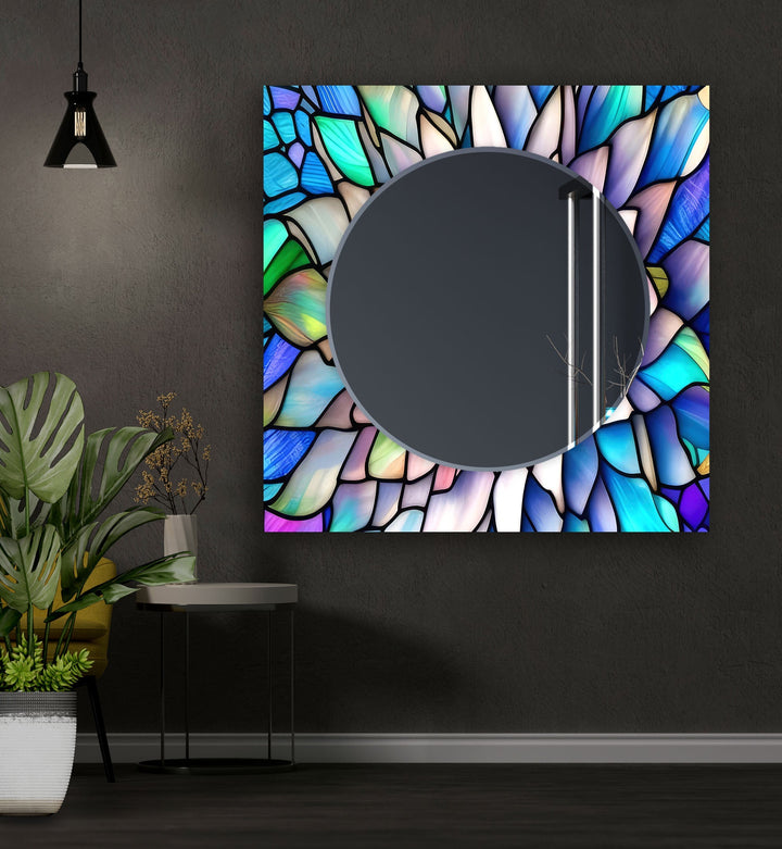 Purple Stained Flower Wall Mirrors big wall mirror
