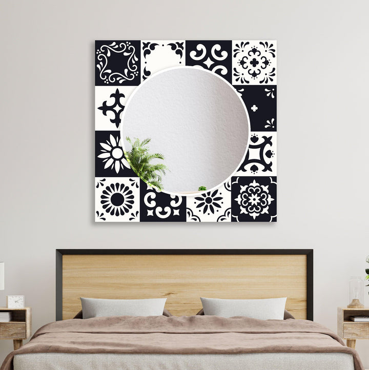 Black and White Mosaic Design Wall Mirror led mirrors

