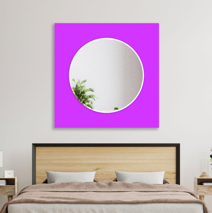Shiny Purple Round Wall Mirror large floor mirror
