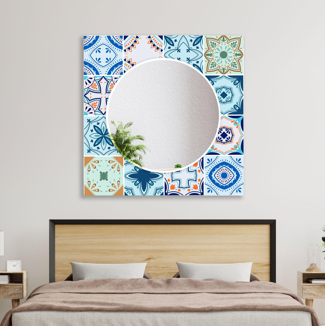 Mosaic Stones Design Wall Mirror Gold Wall Mirror
