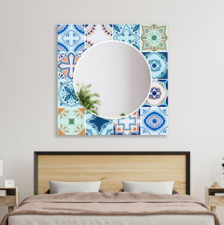 Mosaic Stones Design Wall Mirror Gold Wall Mirror
