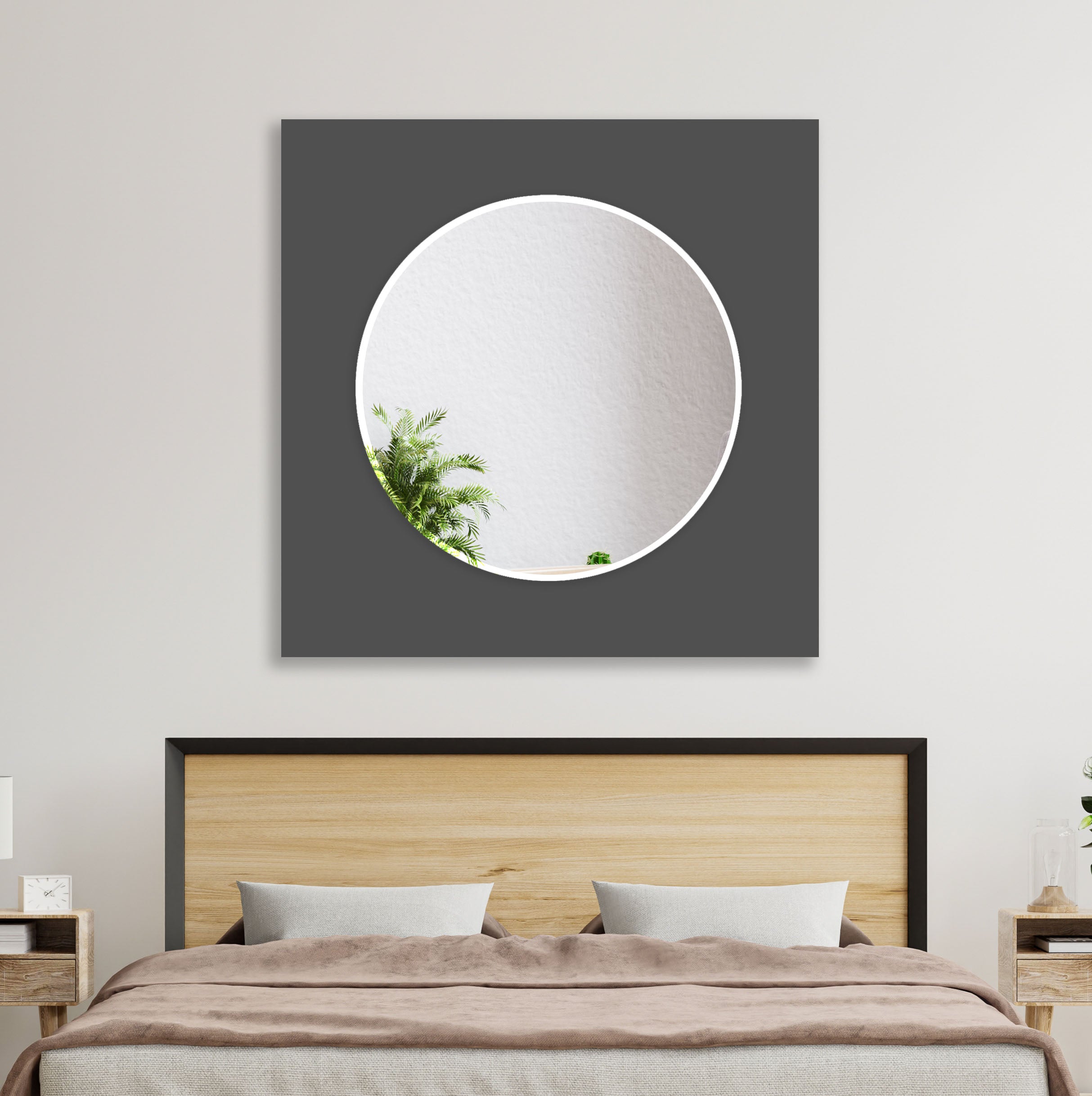 Solid Color Tempered Glass Wall Mirror