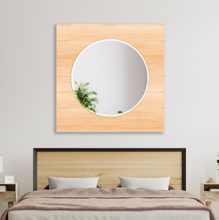 Brown Wooden Design Wall Mirrors Living Room Mirror
