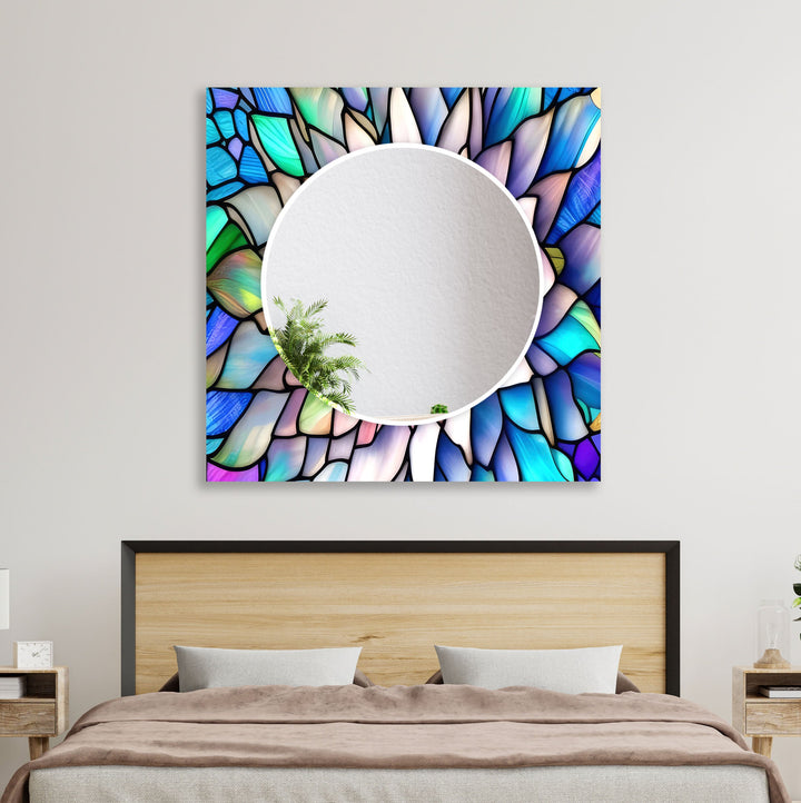 Purple Stained Flower Wall Mirrors living room mirror
