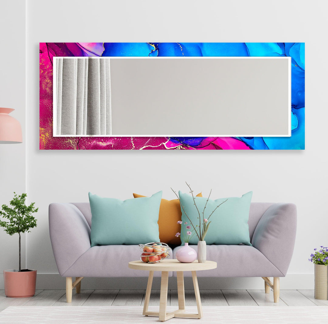 Blue & Pink Wall Mirror Mosaic Wall Mirror
