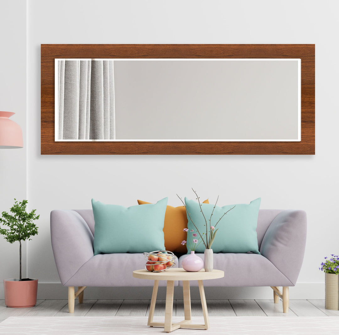 Dark Brown Wooden Design Wall Mirrors Decorative Wall Mirror
