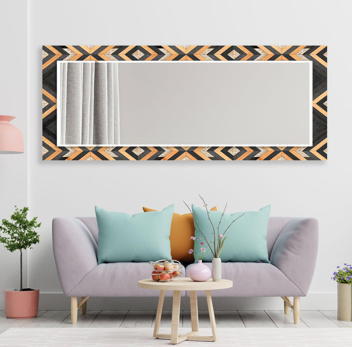 Wood Design Black Orange Wall Mirror wall mirror
