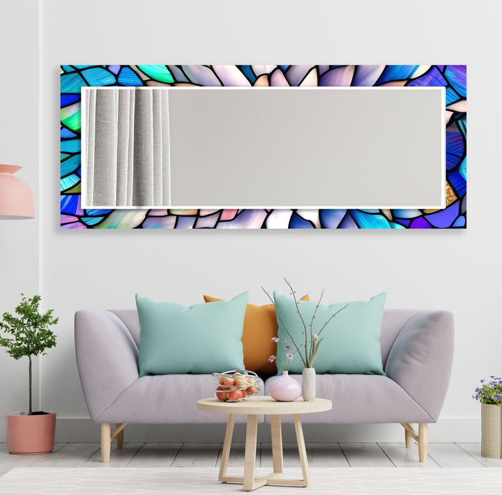 Purple Stained Flower Wall Mirrors wall mirror
