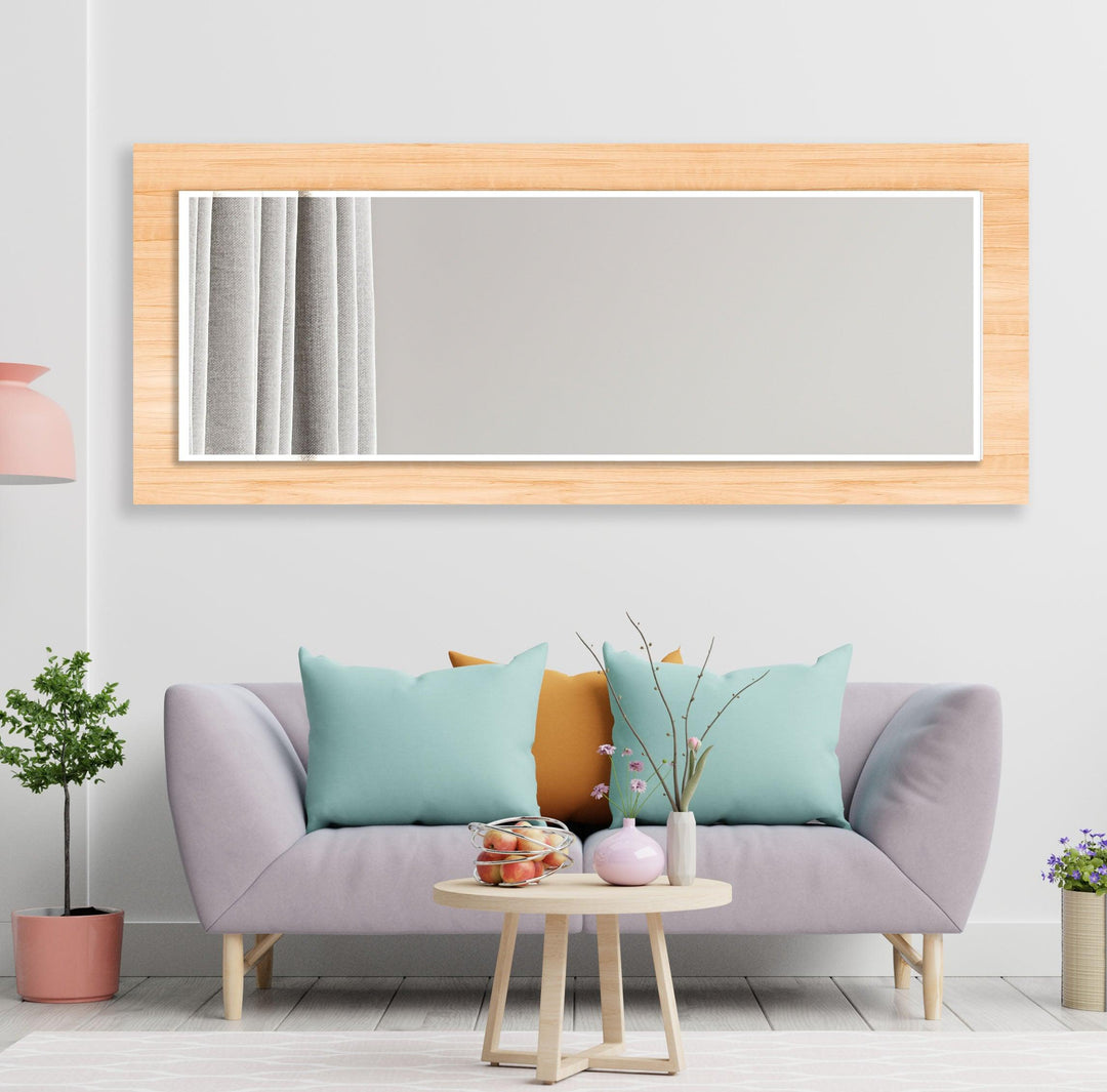Brown Wooden Design Wall Mirrors Rectangle Mirror
