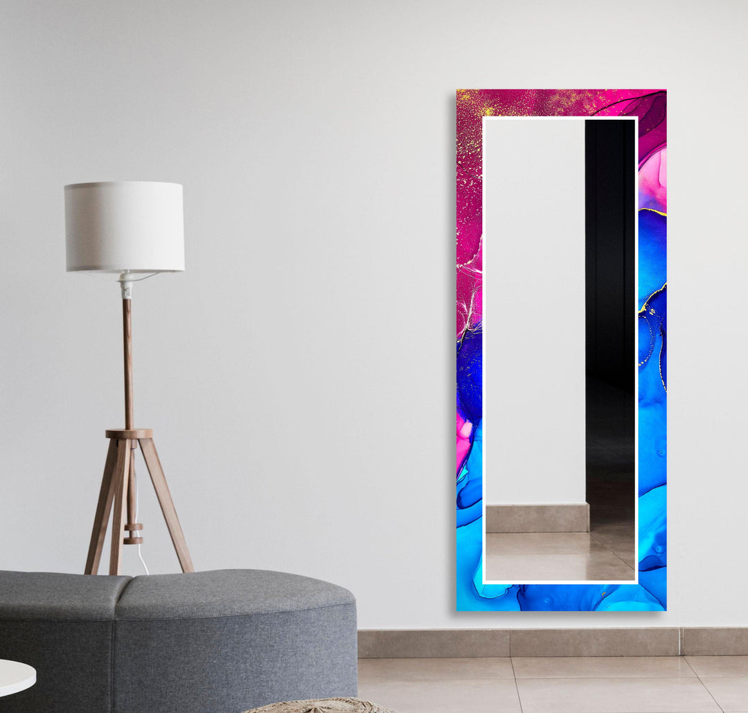 Blue & Pink Wall Mirror Red Wall Mirror
