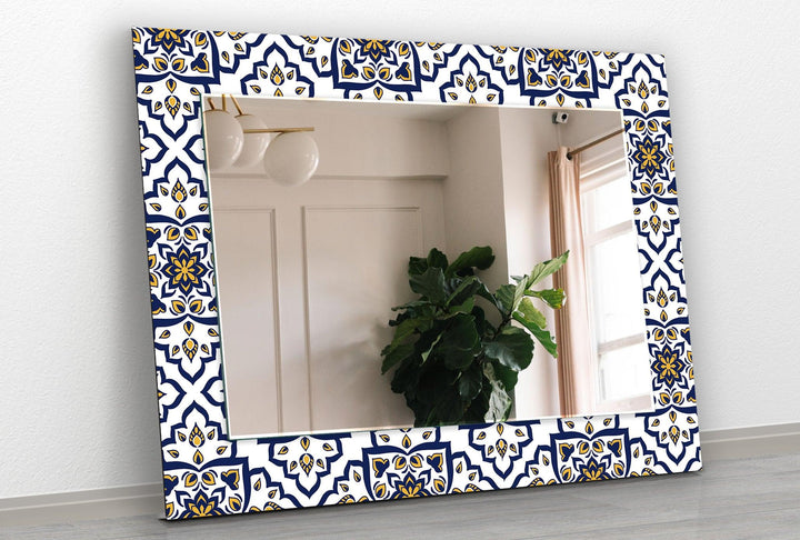 Mosaic Dark Blue and Yellow Wall Mirror gold wall mirror
