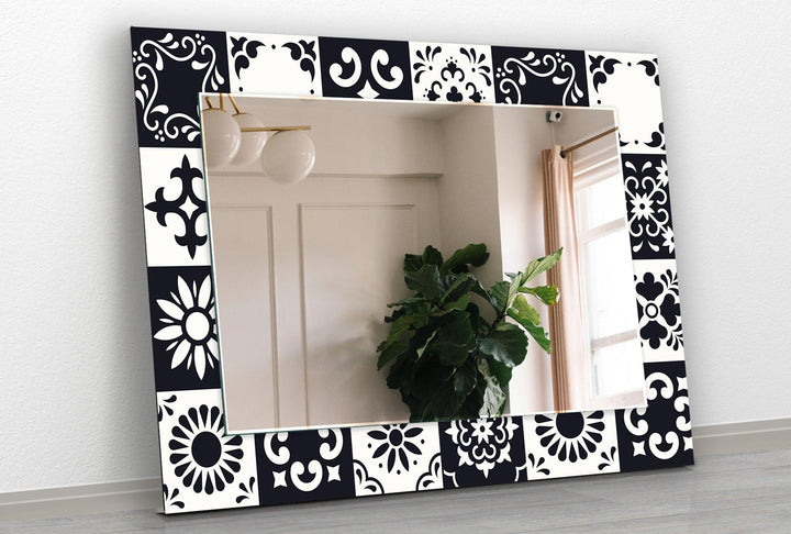 Black and White Mosaic Design Wall Mirror huge mirror
