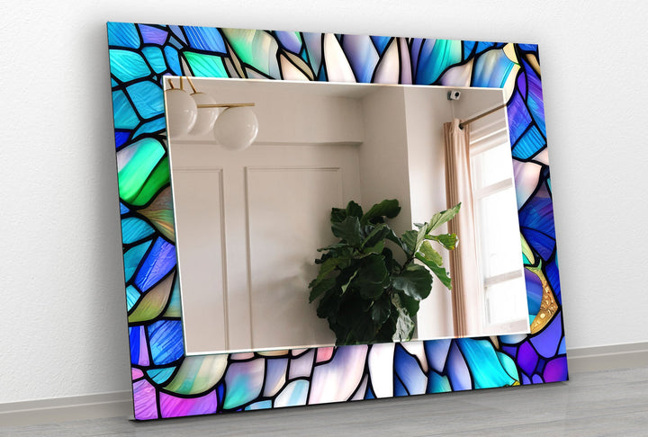 Purple Stained Flower Wall Mirrors wall decorative mirror

