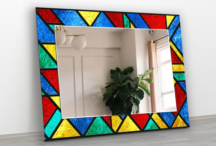 Red Yellow and Blue Wall Mirror Red Mirror
