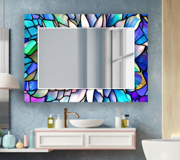 Purple Stained Flower Wall Mirrors decorative mirrors   

