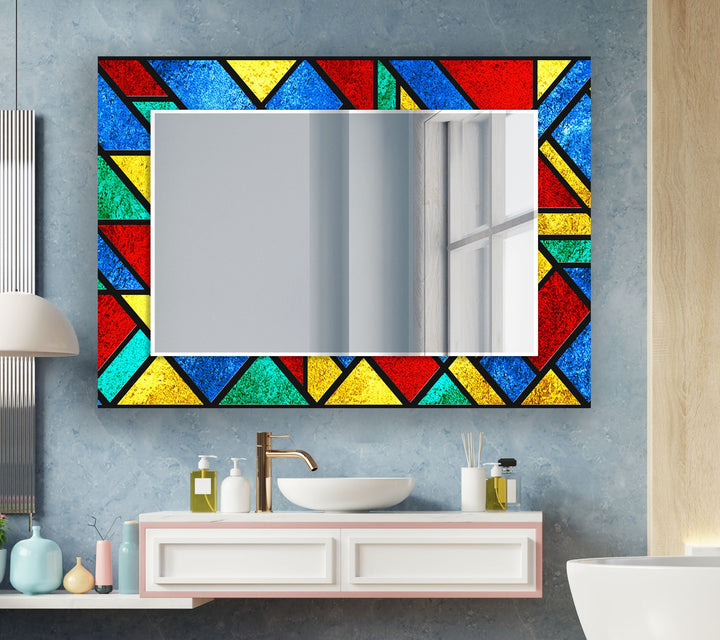 Red Yellow and Blue Wall Mirror Huge Mirror
