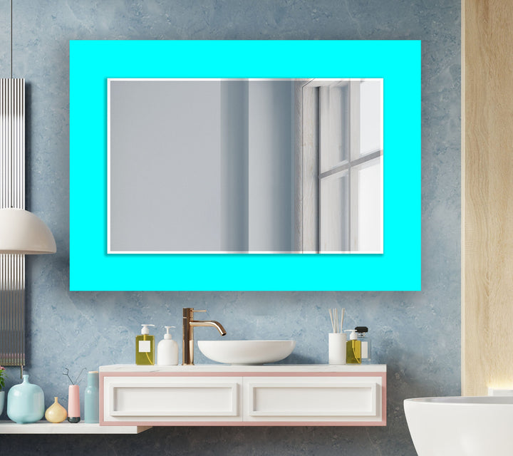 Turquoise Wall Mirror Entryway Wall Mirror
