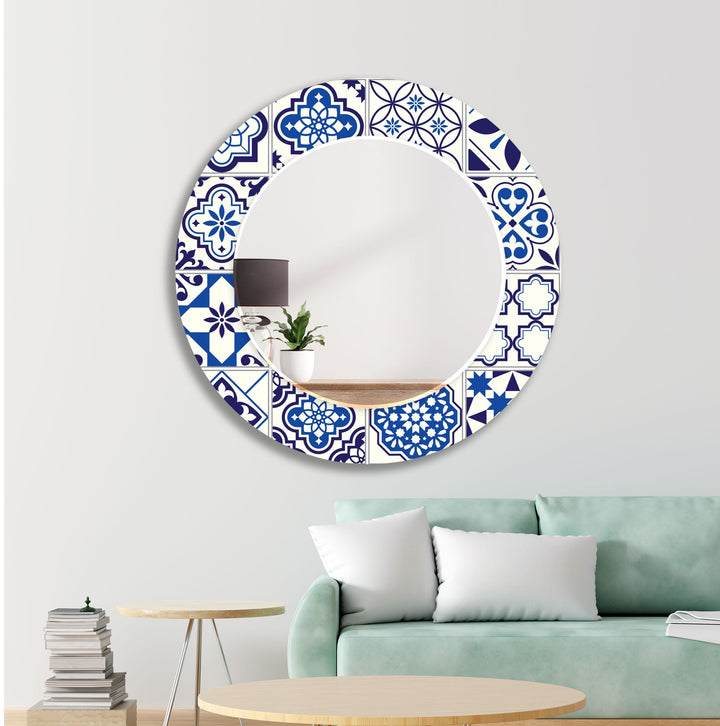 Mosaic Design White Wall Mirrors Small Mirror
