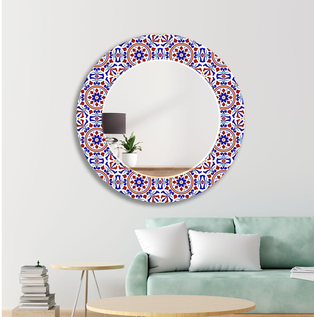 Mosaic Red and Blue Wall Mirror floor mirror
