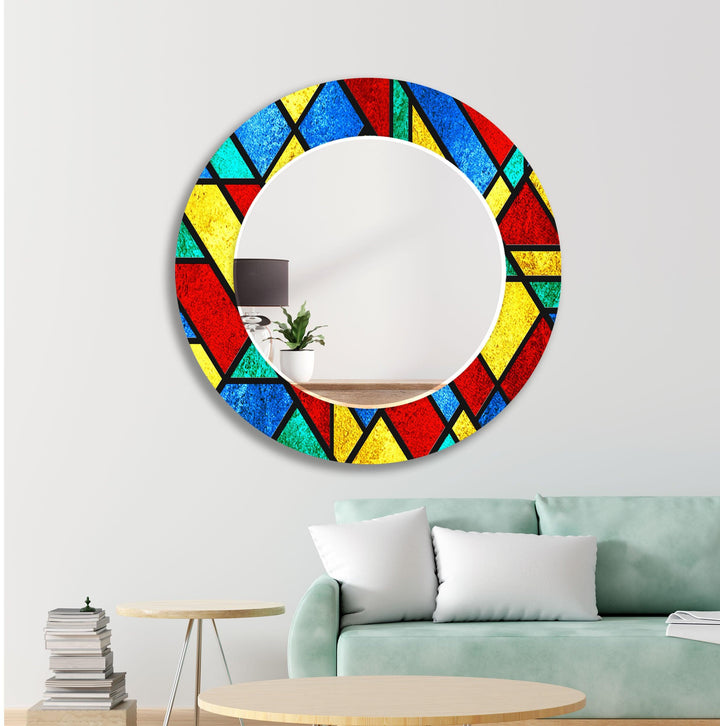 Red Yellow and Blue Wall Mirror Blue Mirror
