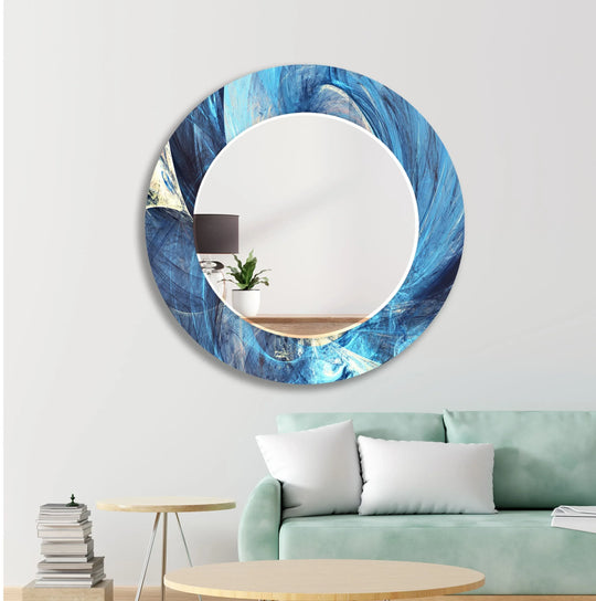 Dark Blue Abstract Wall Mirror biggest wall mirror

