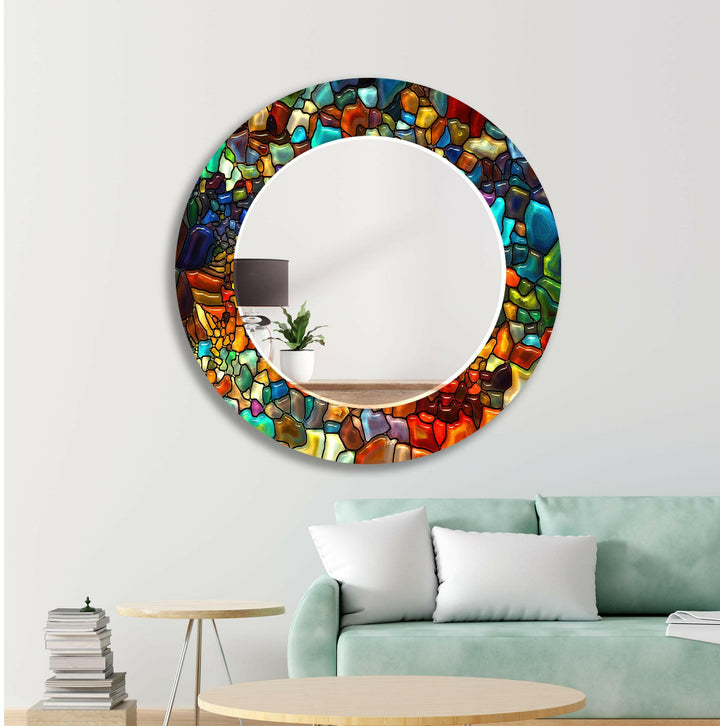 Colored Stained Oil Wall Mirror Rectangle Mirror
