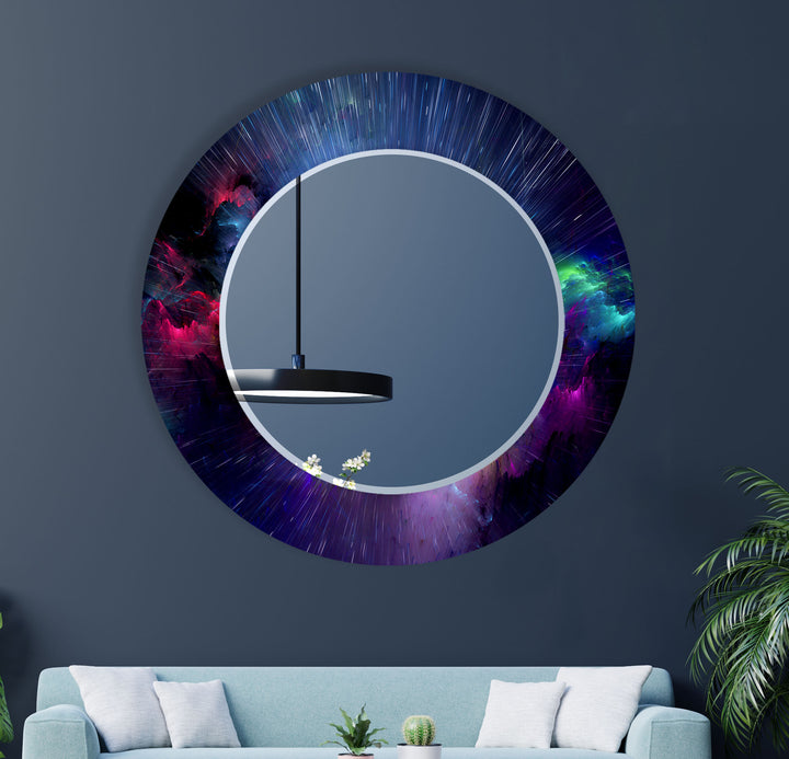 Galaxy Burst Glas-Wandspiegel – Weltraum-Akzent für moderne Häuser