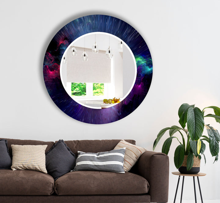 Galaxy Burst Glas-Wandspiegel – Weltraum-Akzent für moderne Häuser