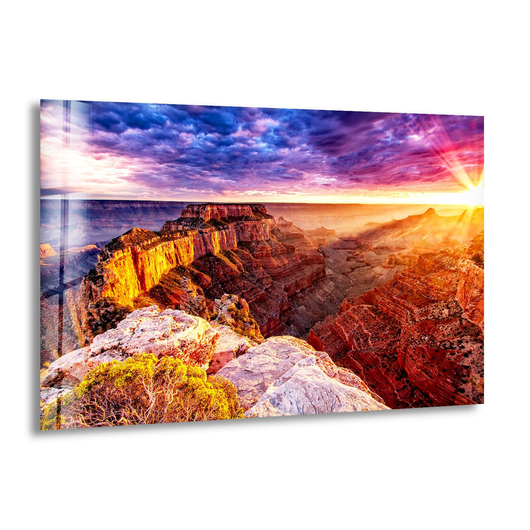 Grand Canyon Sunset Glass Wall Art – A Stunning Natural Wonder
