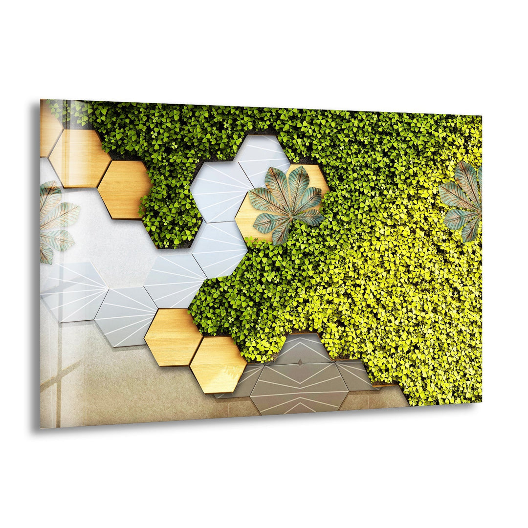 Beige Background With Moss Flower Glass Wall Art, print picture on glass, Tempered Glass Wall Art