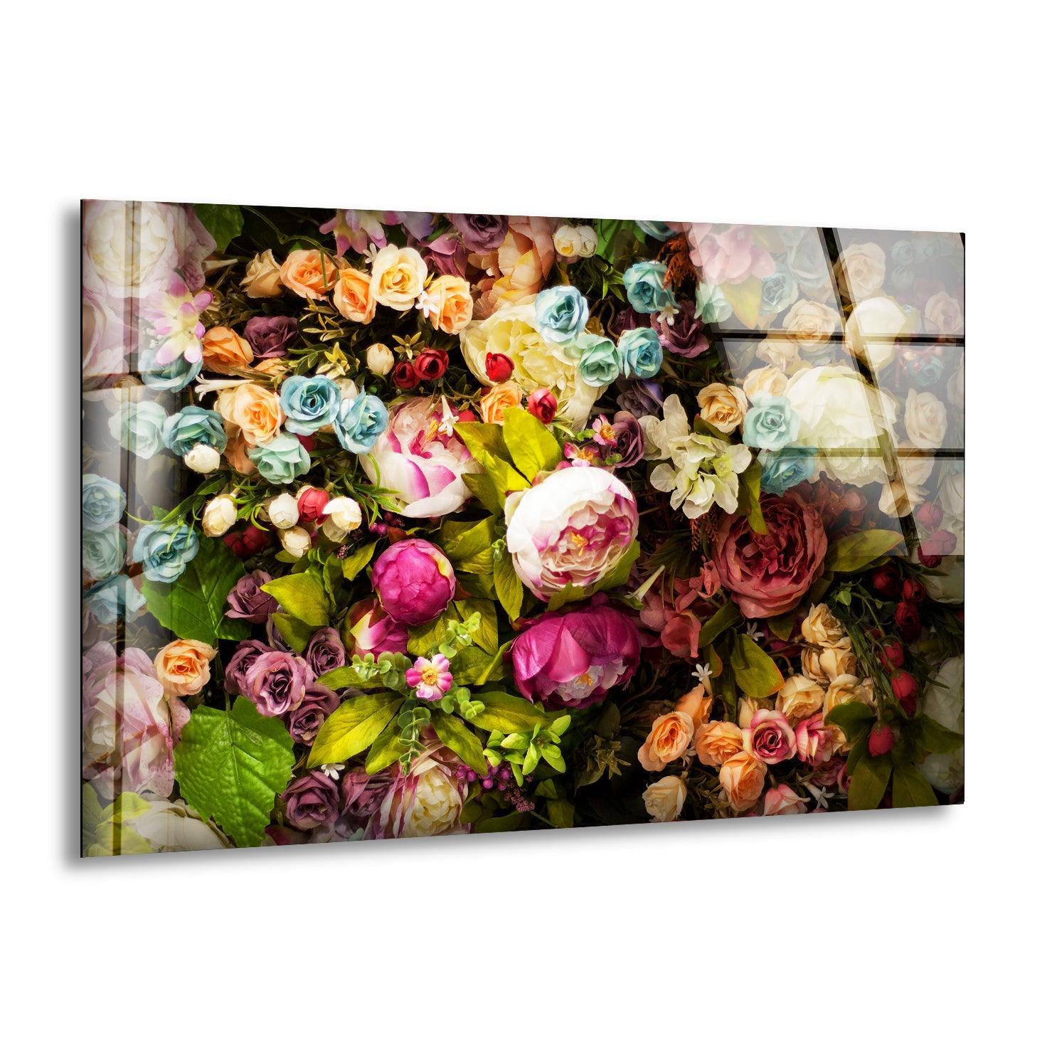 Colorful Roses Flowers – Elegant Glass Wall Artwork – MyPhotoStation