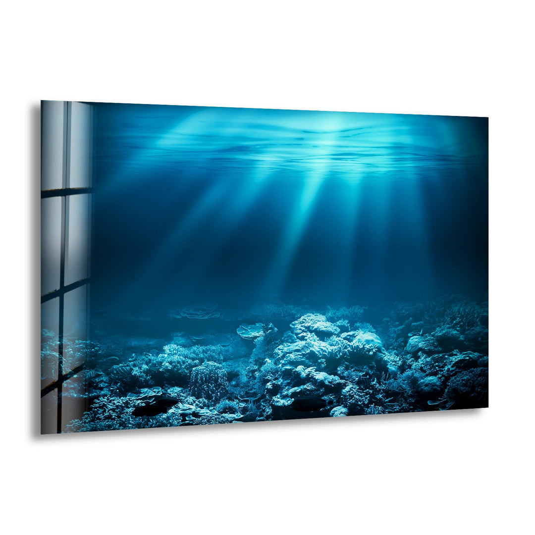 Deep Ocean Serenity Glass Wall Art – A Tranquil Marine View
