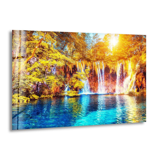 Plitvice Lakes Landscape Glass Wall Art glass photo prints, glass picture prints