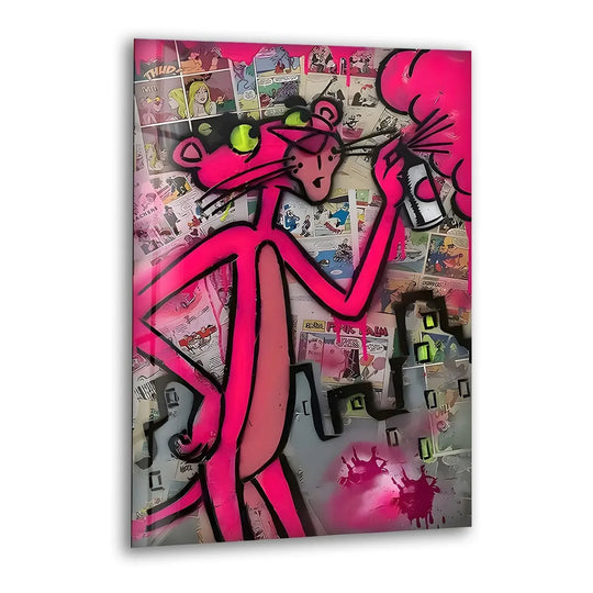 Vibrant Pink Street Art Glass Wall Art custom glass photo prints, large glass prints
