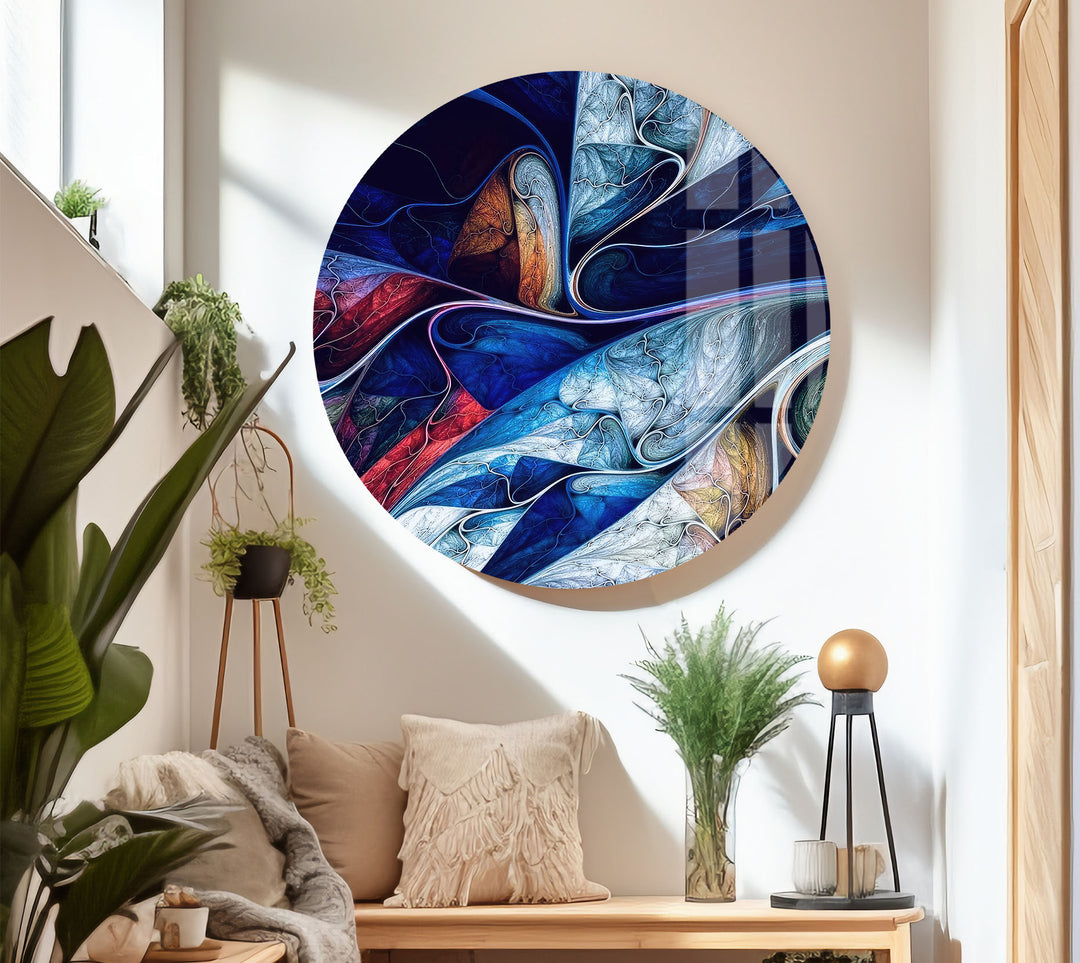 Fractal Flow Wall Art – Multicolor Abstract Glass Print