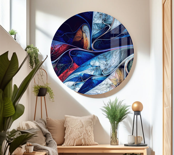 Fractal Flow Wall Art – Multicolor Abstract Glass Print