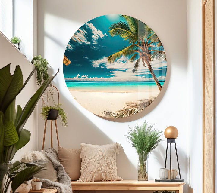 Tropical Beach Wall Art – Island Glass Print Decor