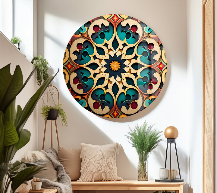 Filigrane Mandala-Wandkunst aus Glas – Luxuriöses geometrisches Design
