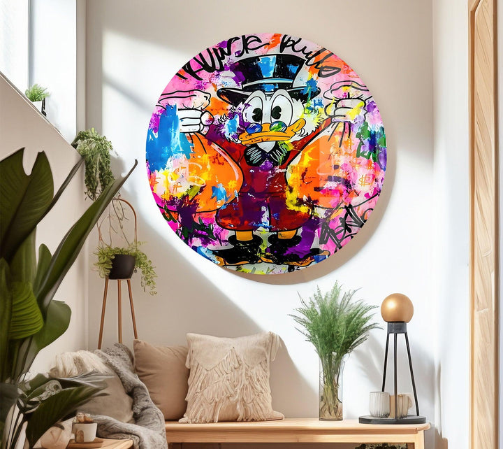 Donald Duck Pop Art Glass Wall Art Glass Printing Wall Art, Print photos on glass
