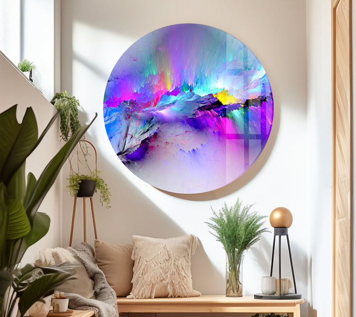 Color Burst Abstract Wall Art – Bright Iridescent Glass Print