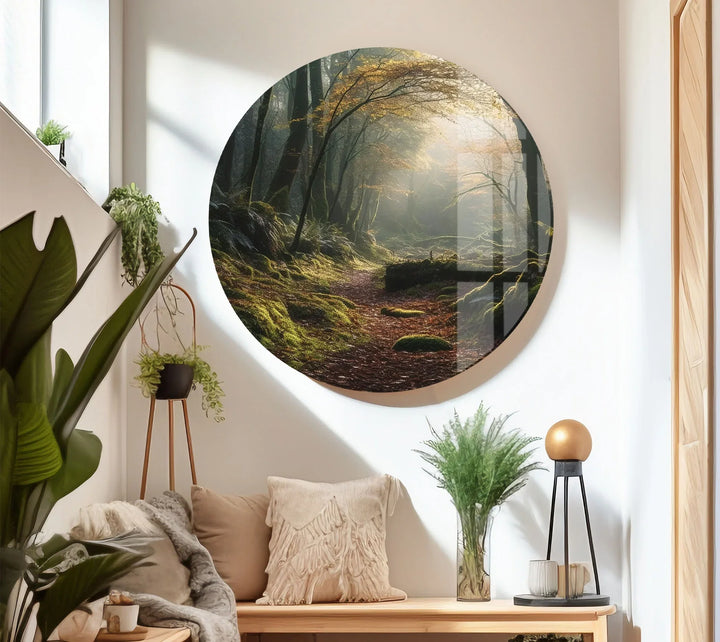 Misty Forest Path Wall Art – Enchanted Nature Glass Print for Tranquil Decor - MyPhotoStation