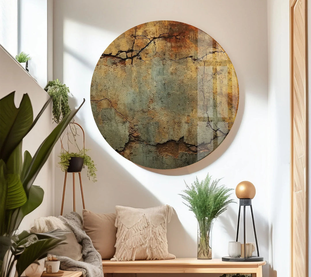 Rustic Cracked Wall Art – Vintage Texture Glass Artwork for Home - MyPhotoStation