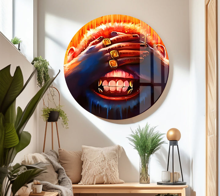 Monkey with Eyes Closed Glass Wall Art print picture on glass, Tempered Glass Wall Art
