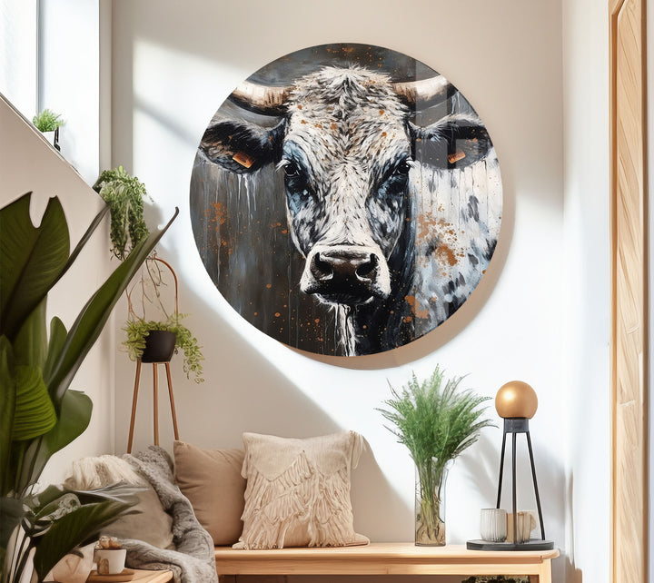 Rustikale Highland Cow Wandkunst – Bauernhaus Tier Dekor, Moderner Landhausstil 